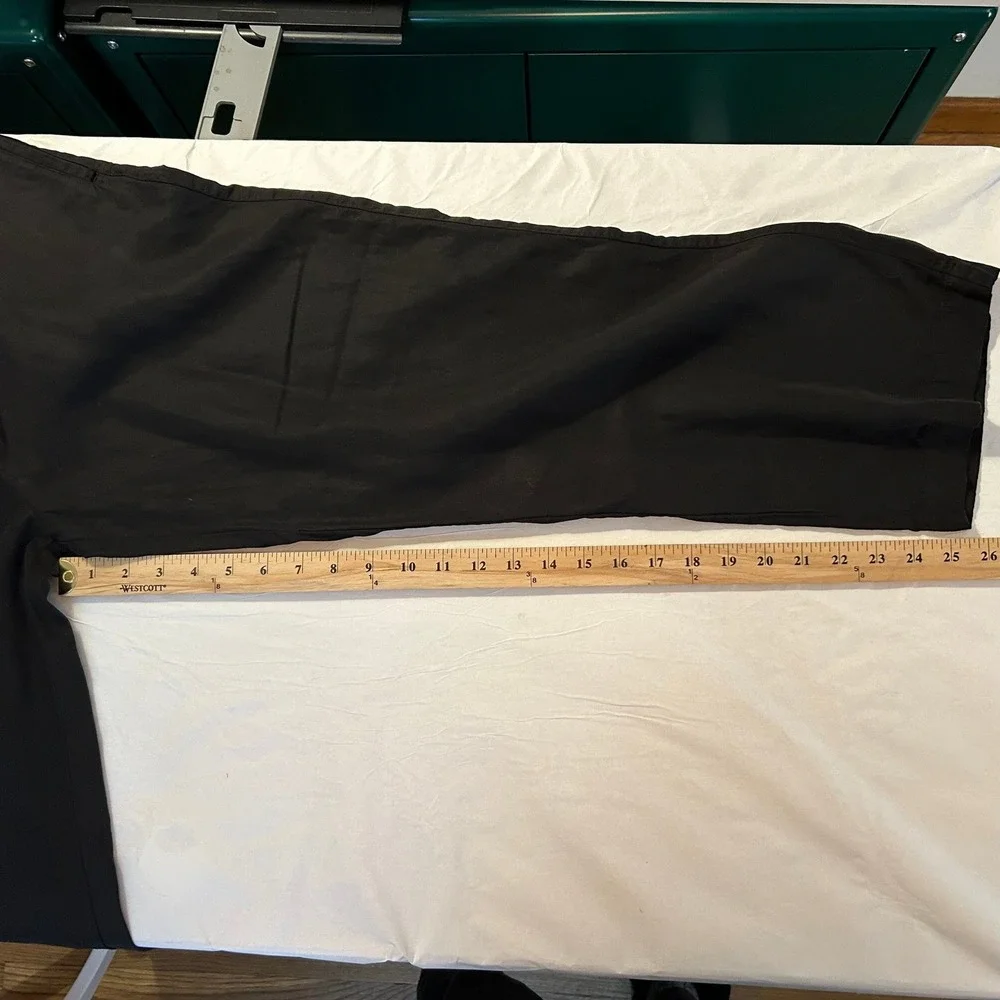 Zara Linen Blend Pants Elastic Waist Tie Crop Black M‎ Good